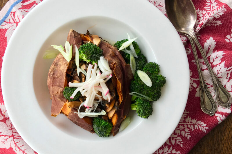Adobo Pork Stuffed Sweet Potatoes