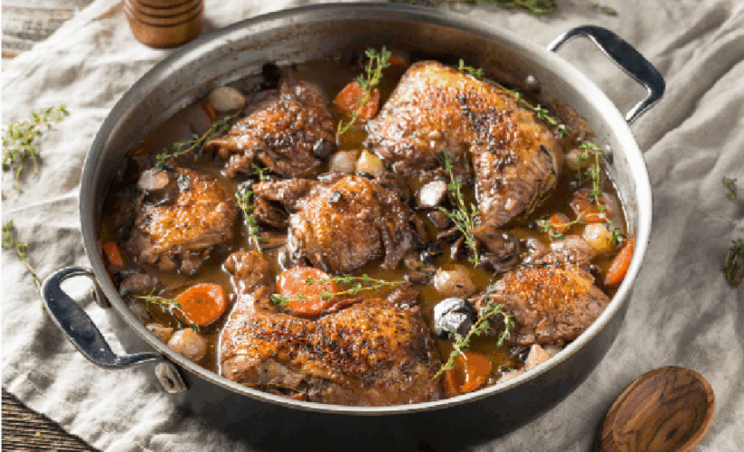 Coq au Vin with Mashed Potatoes