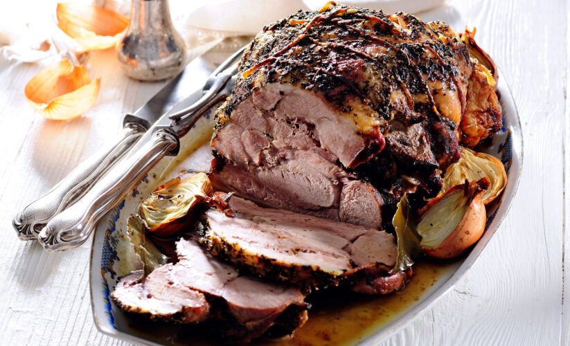 Harissa Rubbed Pork Shoulder and Roasted Yams & Figs