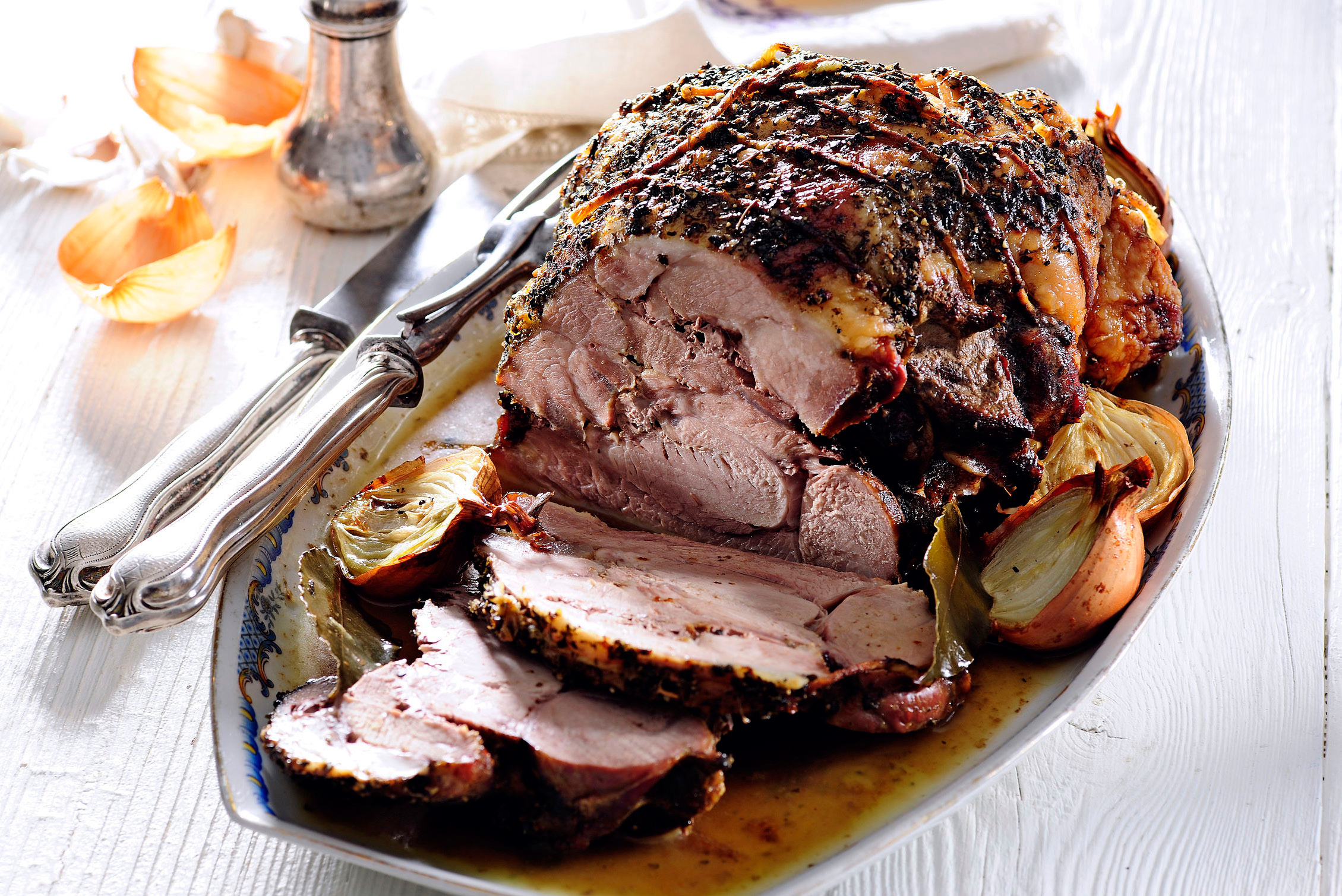 Harissa Pork with pickled salad and figs