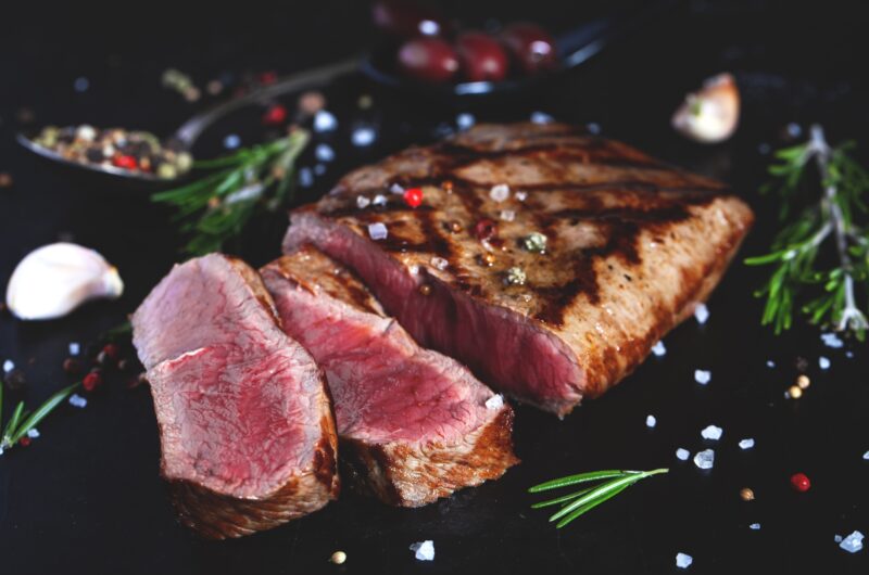 Garlic Rosemary Steak with Hand Cut Fries & Green Salad