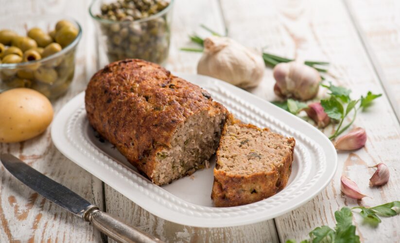 Turkey Meatloaf with Mashed Potatoes and Maple Glazed Carrots