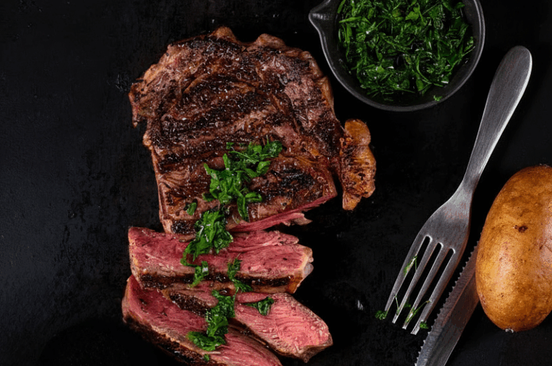 Grilled Steak with Chimichurri & Green Salad