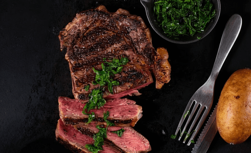 Grilled Steak with Chimichurri & Green Salad