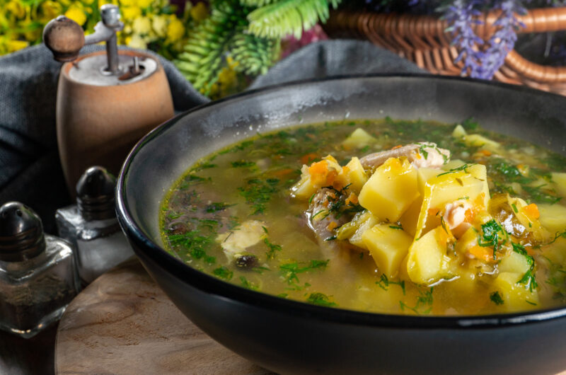 Golden Potato and Greens Soup