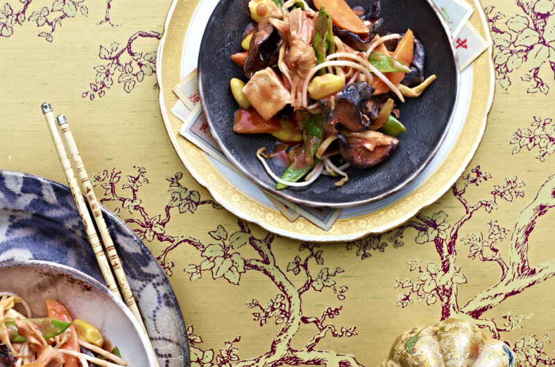 Stir-Fried Pork and Plums with Fresh Herbs