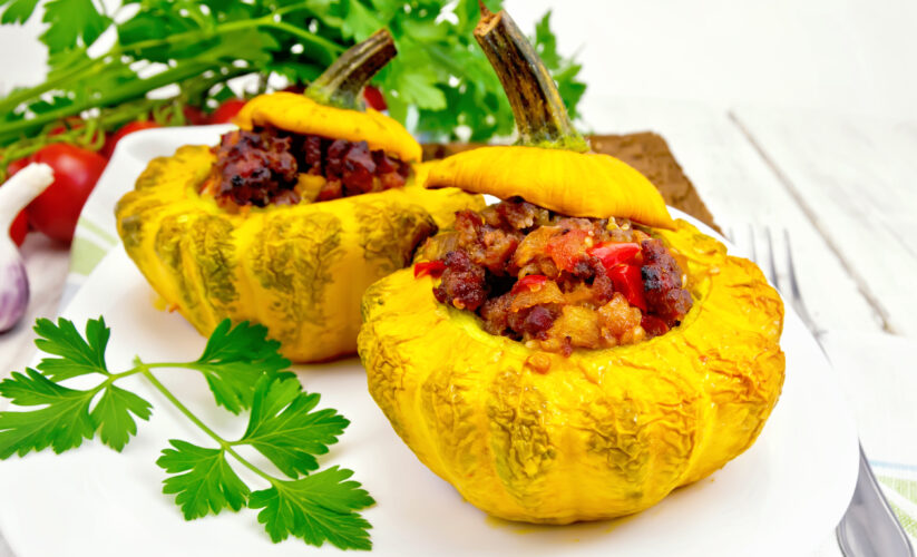 Stuffed Acorn Squash with Shredded Pork