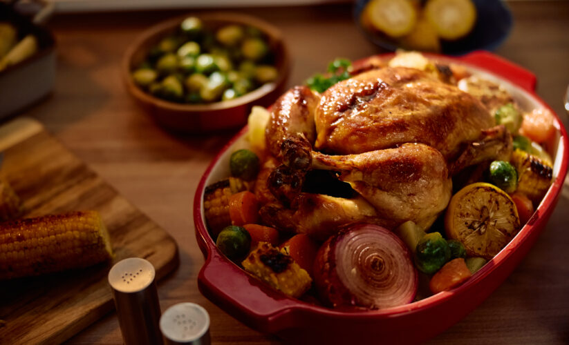 Oven Roasted Chicken with  Brussels