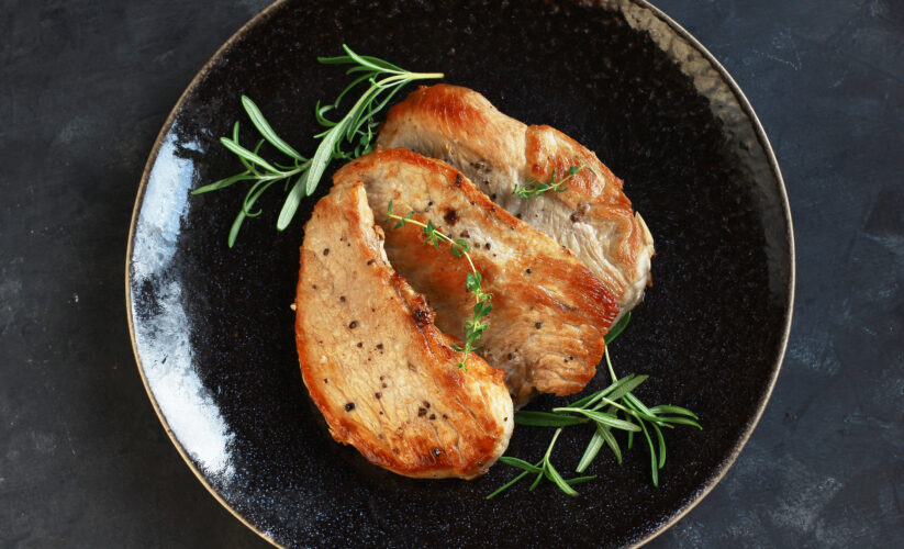 Pork Chops with Organic Brussels & Potatoes