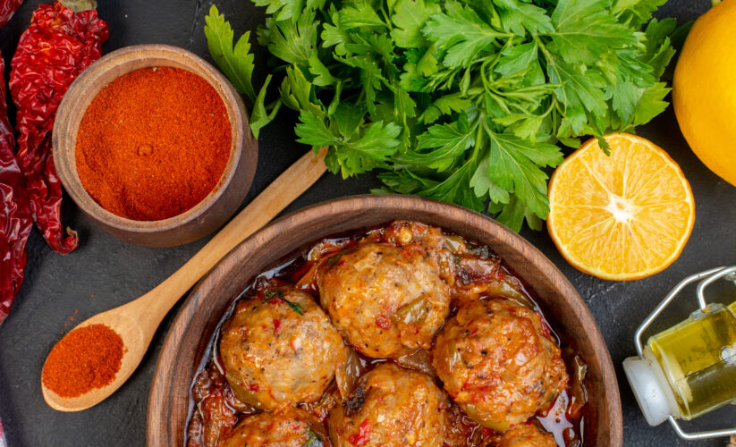 Greek Meatballs with Green Beans & Rice