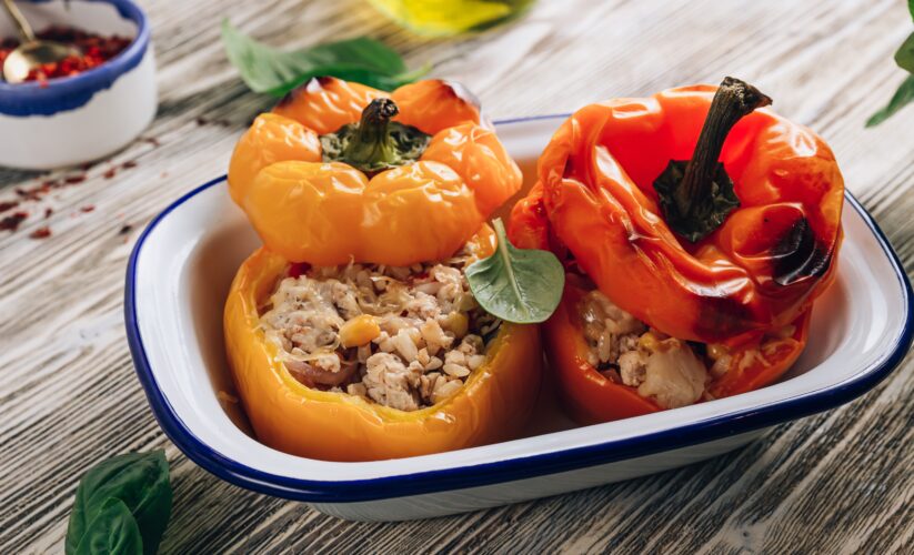 Organic Turkey Stuffed Bell Peppers